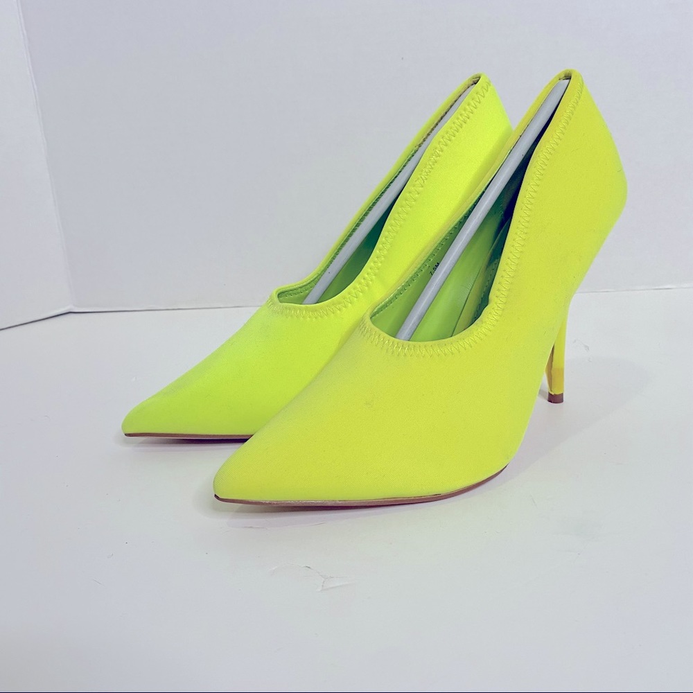 Neon Yellow Heels by Fashion Nova